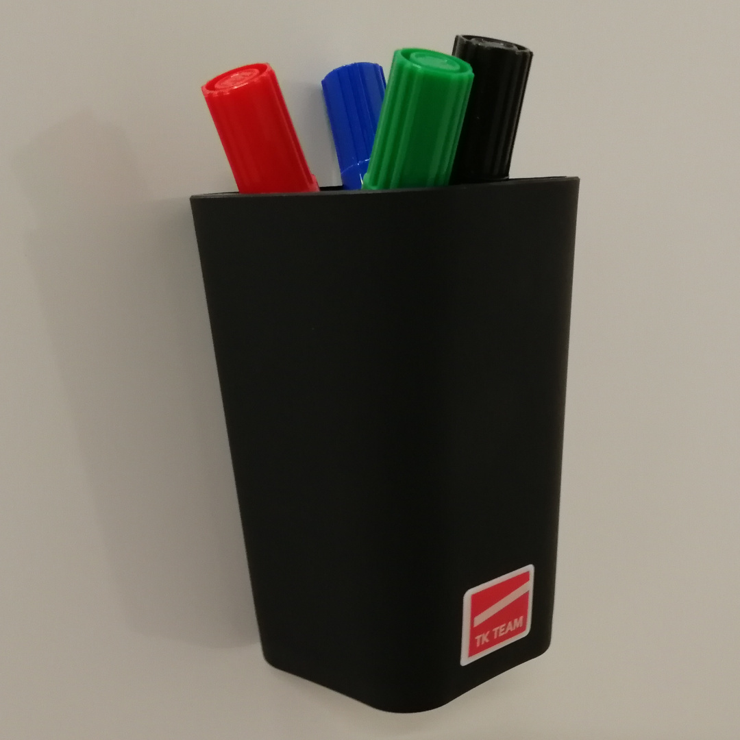 Black pencil cup for whiteboard